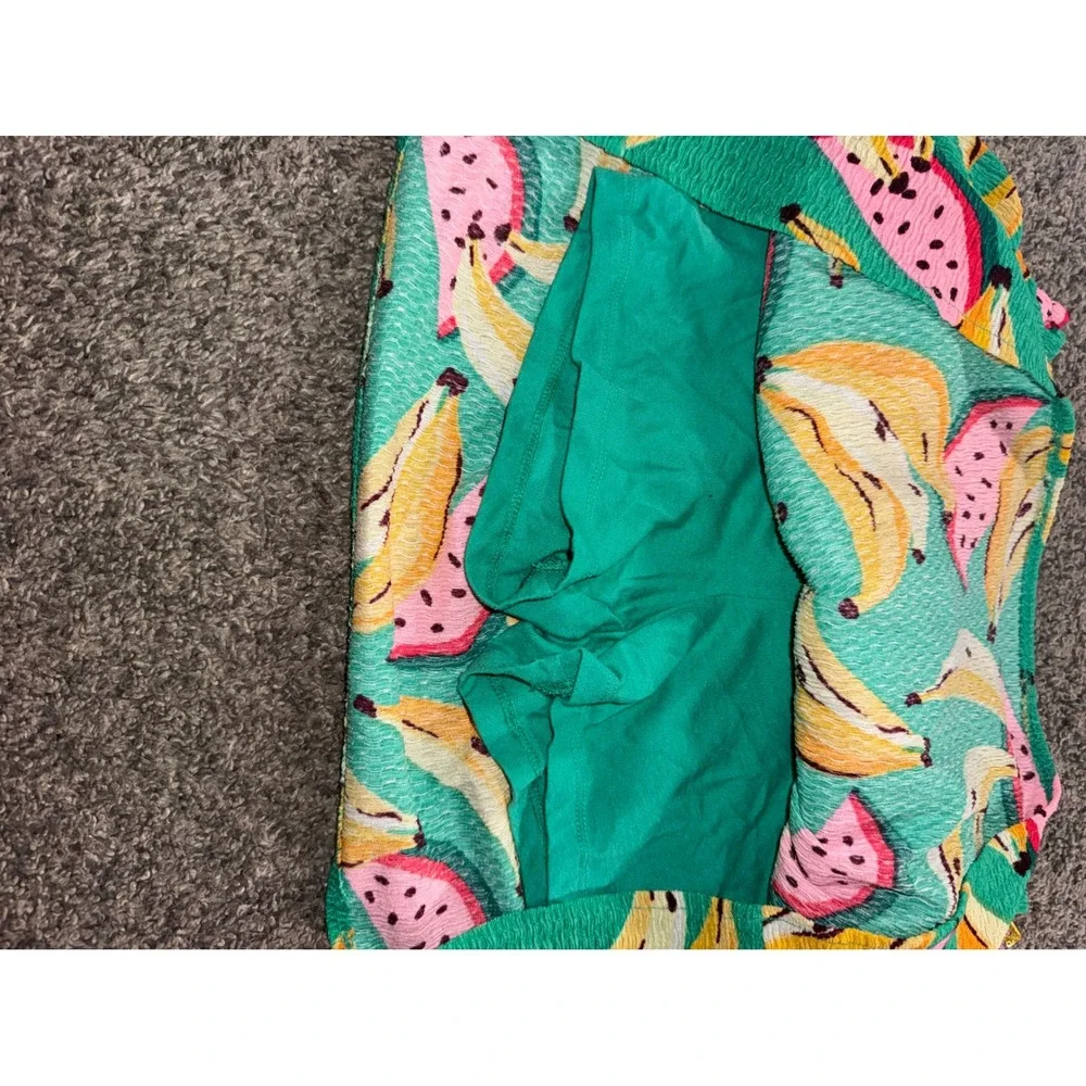 Old Navy Skort Kids Size L 10-12 Green Banana Watermelon‎ Ruffle Fruit Skirt